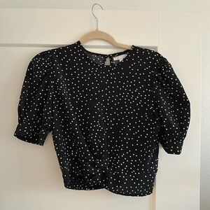 Polka Dot Cropped Blouse